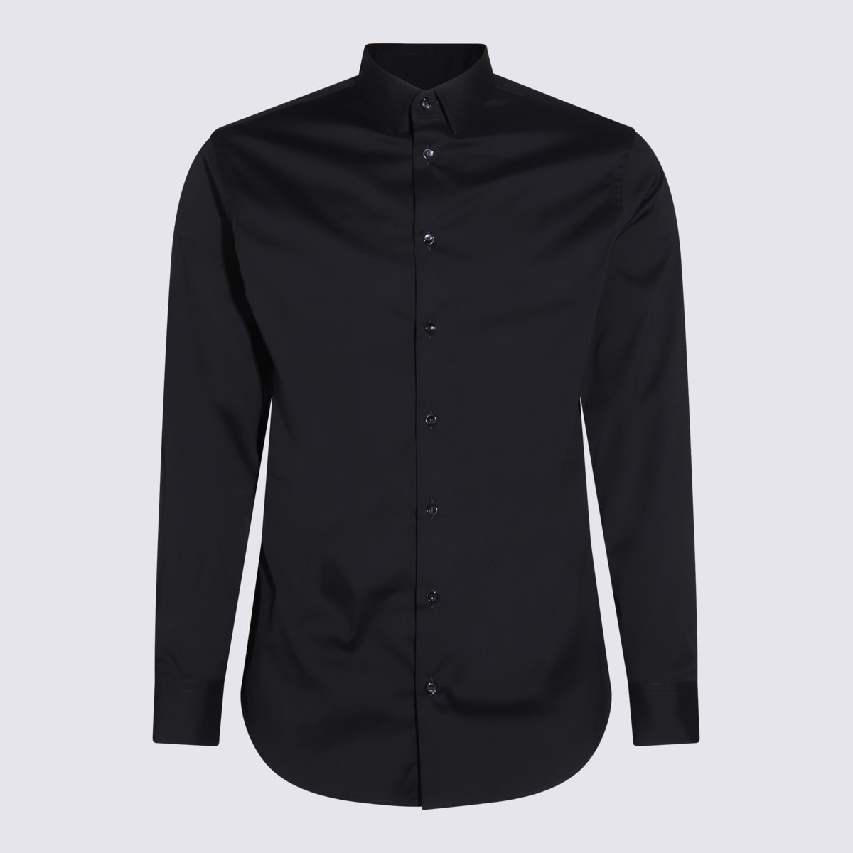 Giorgio Armani Navy Blue Cotton Blend Shirt