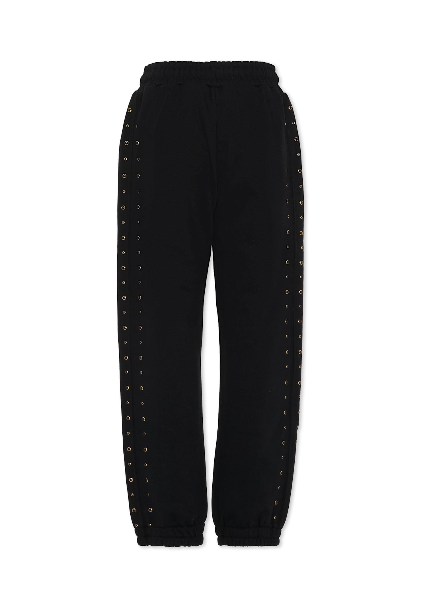 Msgm Black Trousers For Girl With Studs In Black