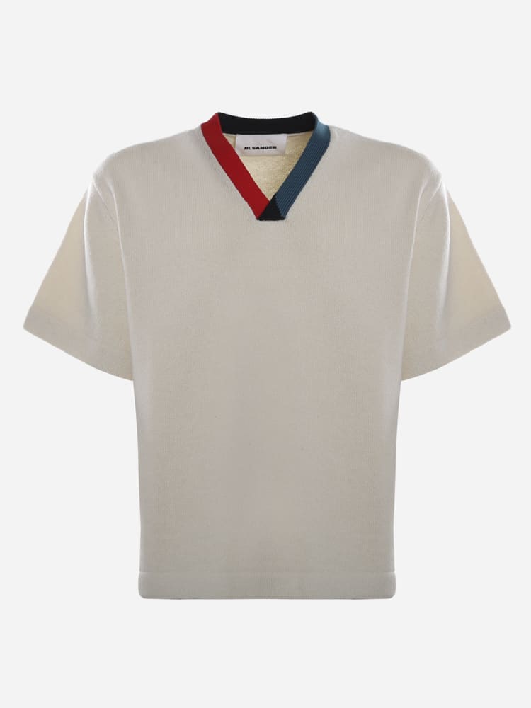 Jil Sander Wool T-shirt With Contrasting Inserts