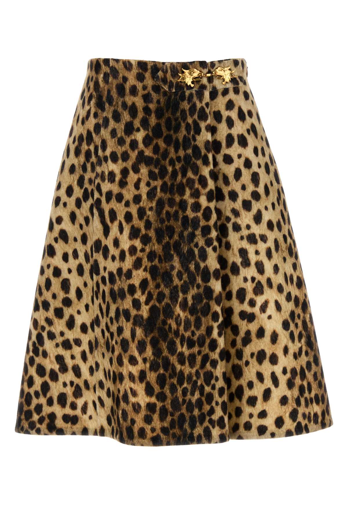 Shop Valentino Printed Wool Skirt In Animalier