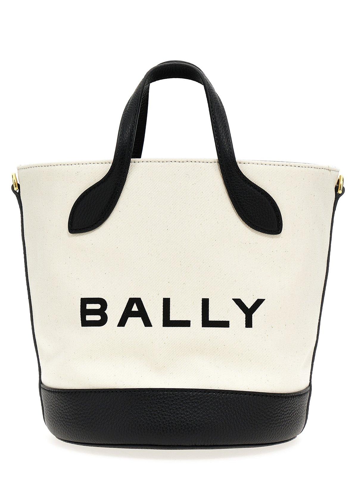 Shop Bally Logo Printed Tote Bag In White
