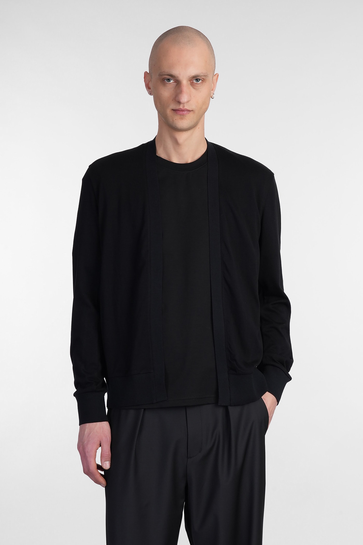 Cardigan In Black Cotton
