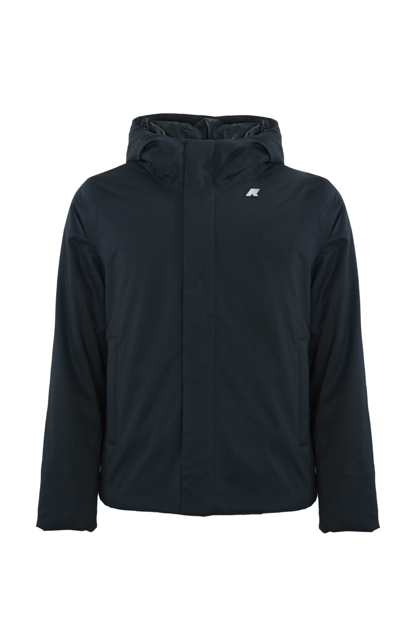 Shop K-way Jacko Marmotta Jacket In Twill In Blue D-blue A