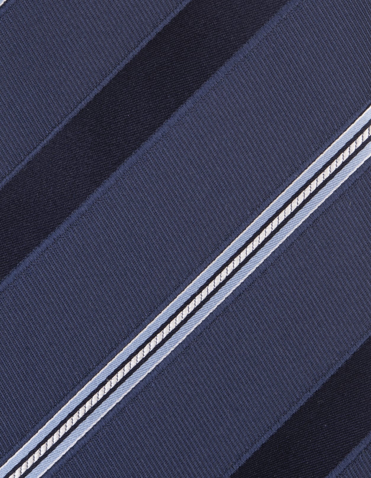 Shop Kiton Night Blue Tie With Striped Pattern