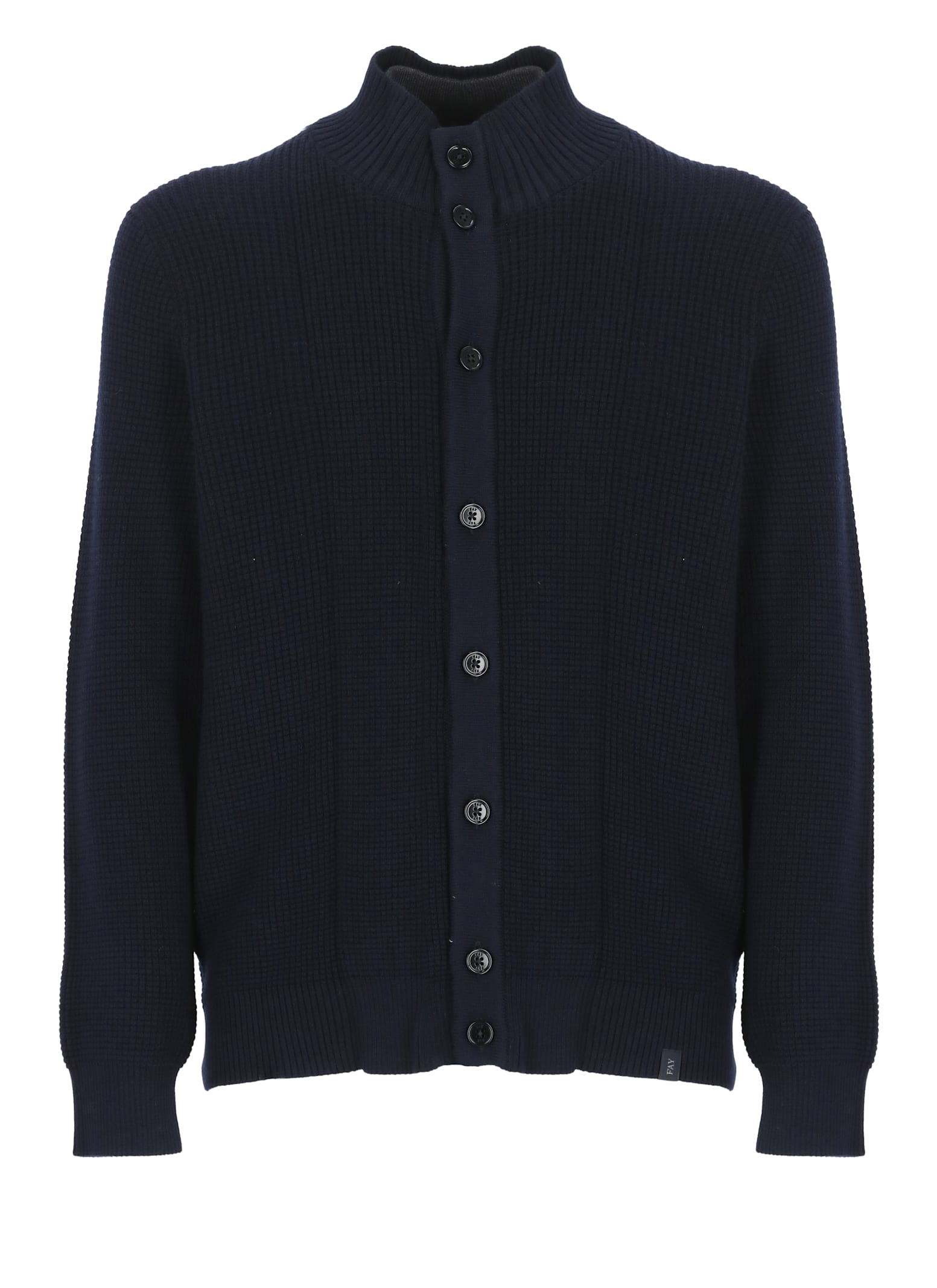 Fay Wool Cardigan In Blue