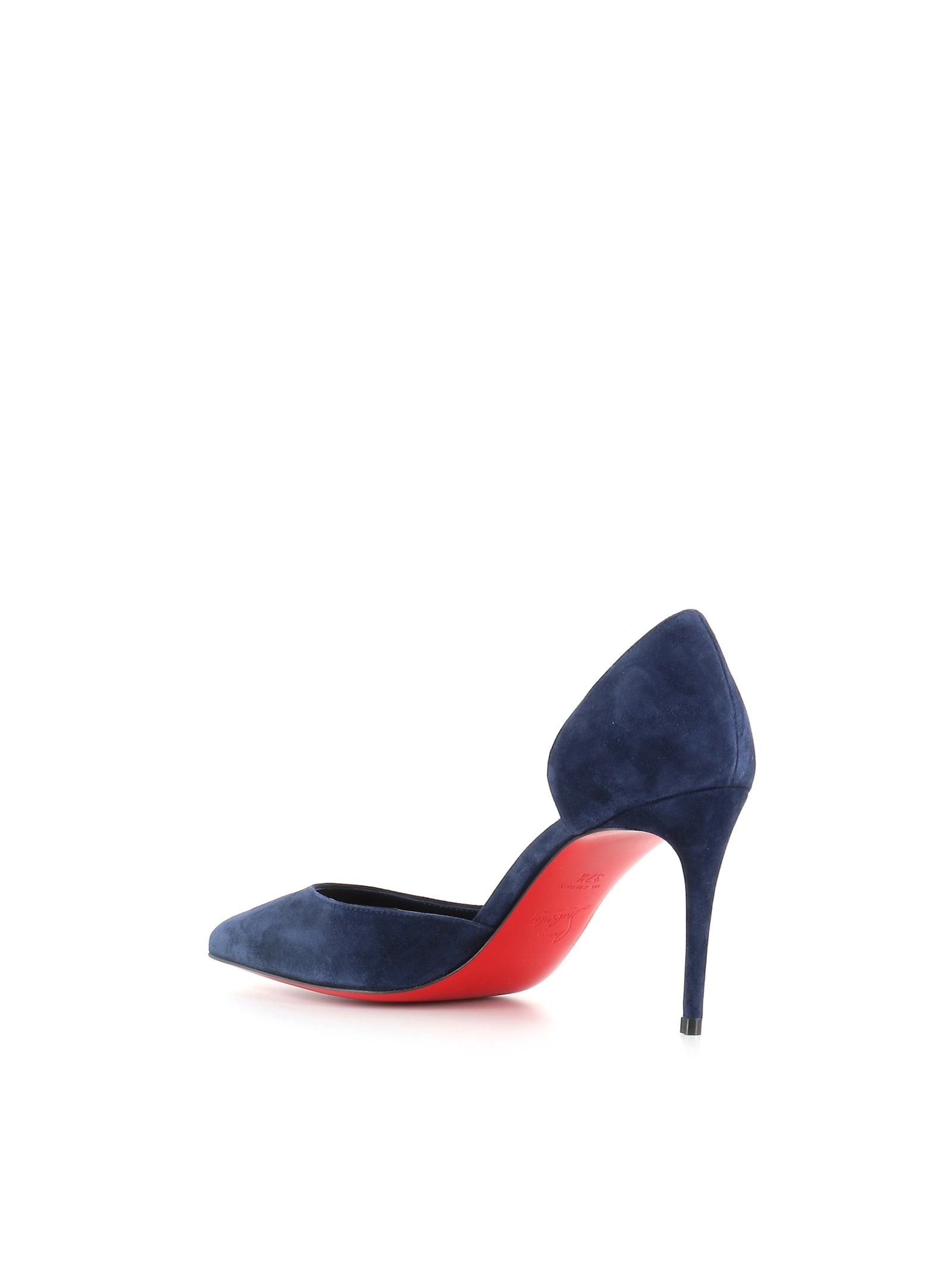 Christian Louboutin Pointed Toe Suede Finish Pumps In Blue