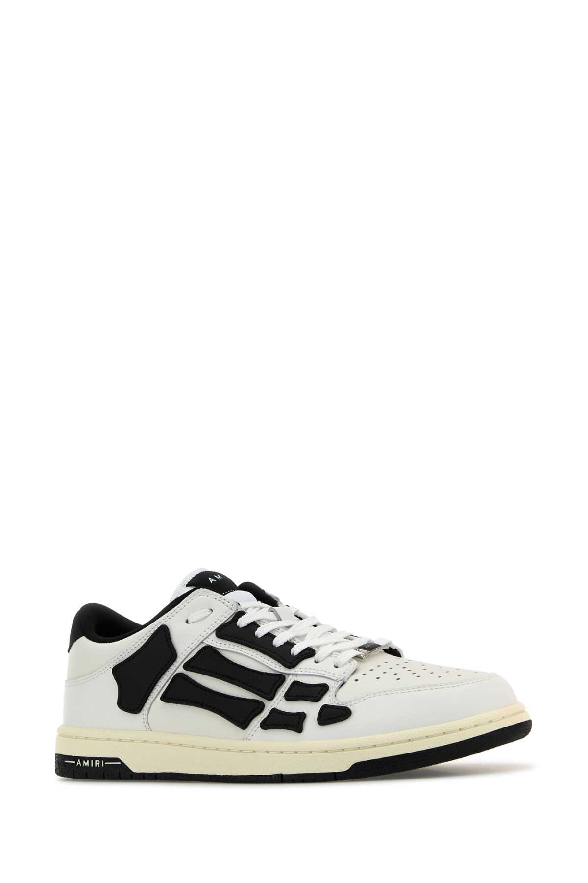 Amiri Skel Top Low Black And White Sneakers With Logo Patch On Thetongue And Contrasting Details On The Si In White