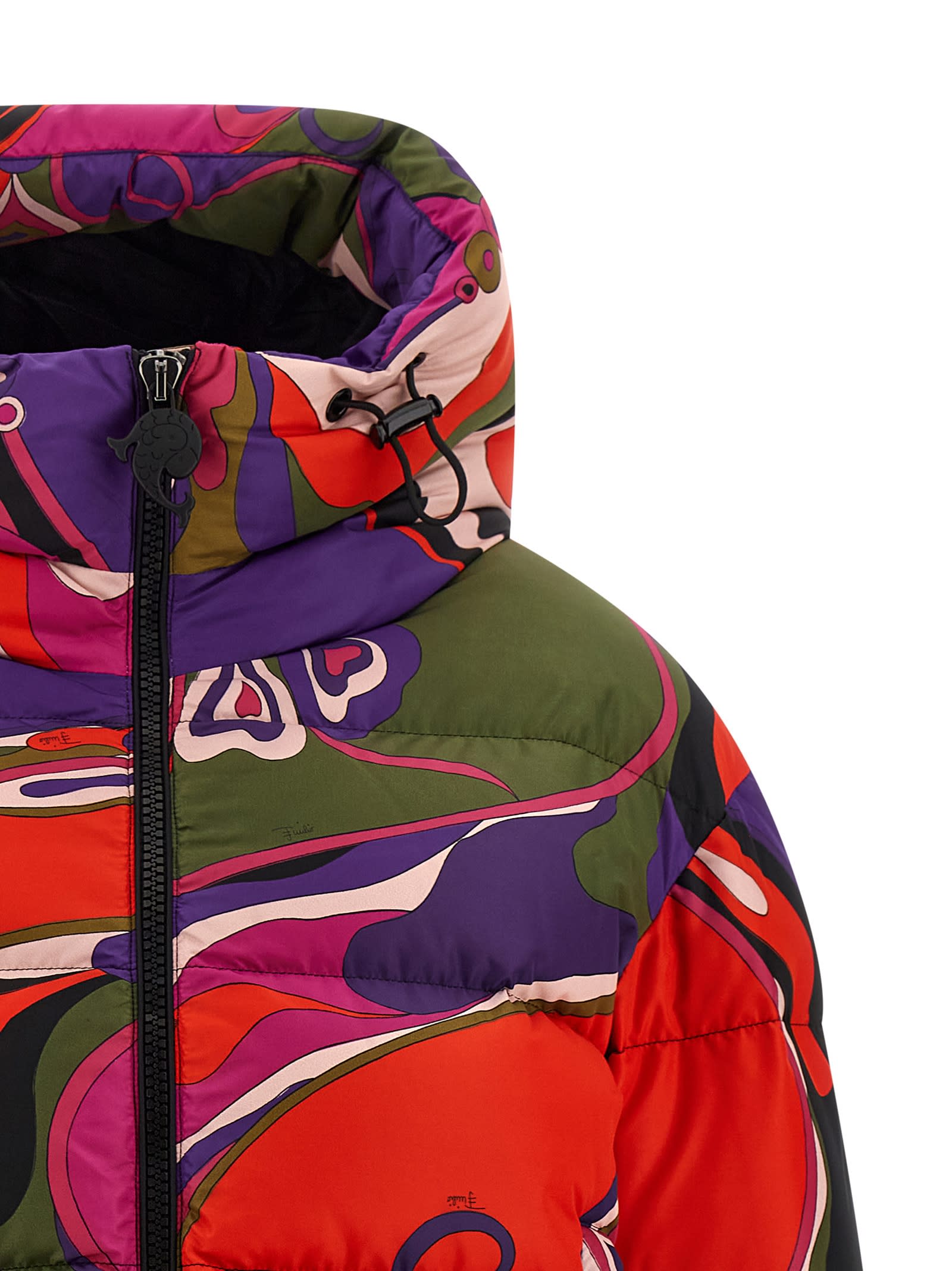 Pucci Orchidee Down Jacket In Multi