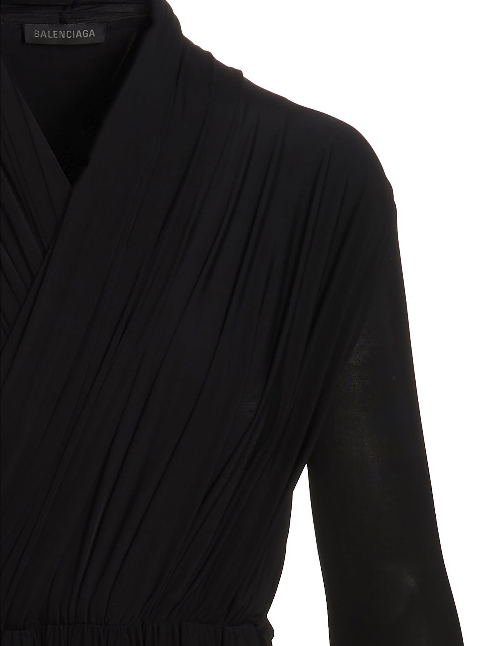 Shop Balenciaga Stretch Stretch Insert Bodysuit In Black