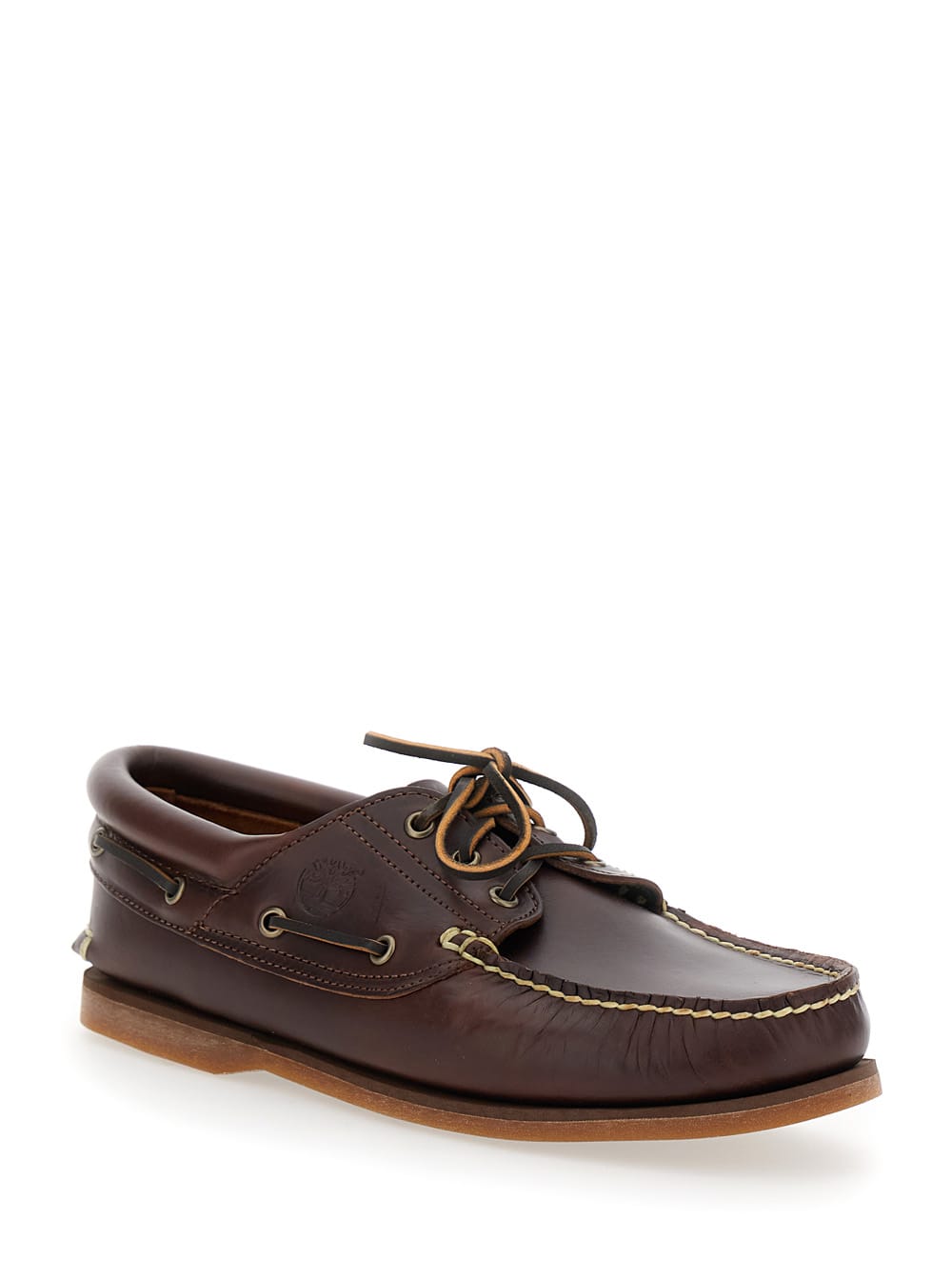 Timberland Brown Boat Loafers With Two-tone Laces In Brown