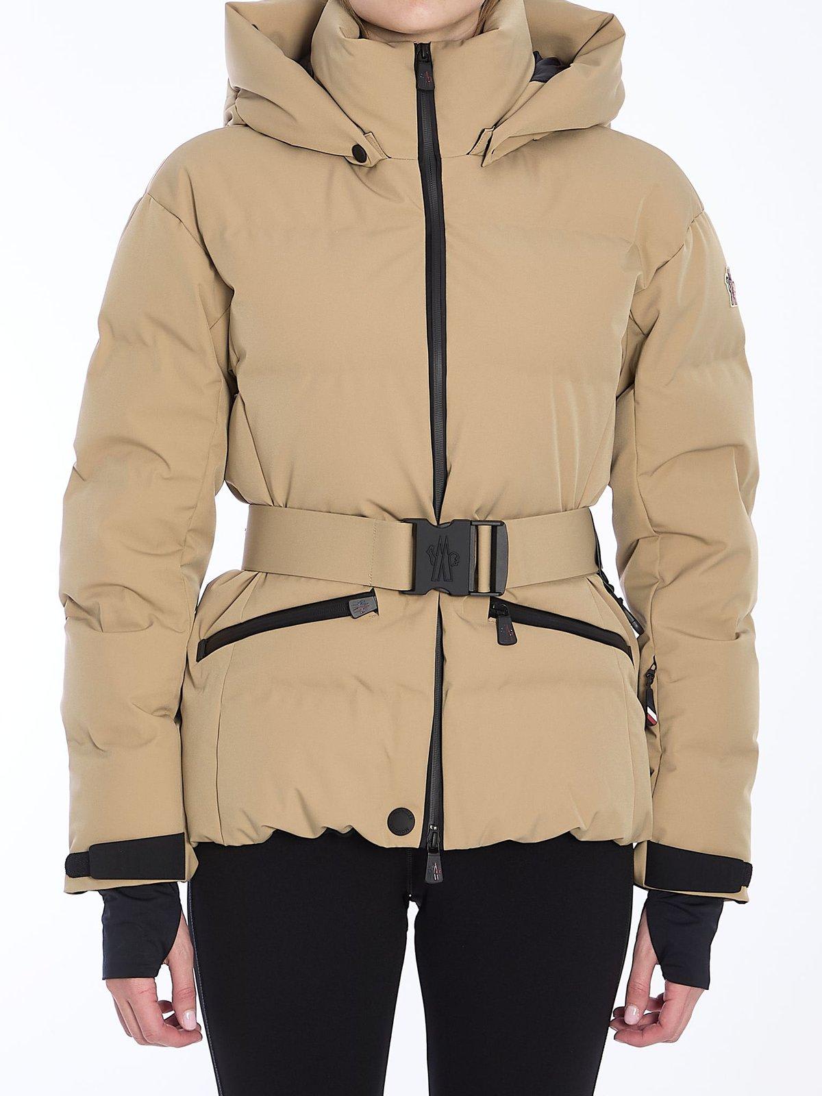 Shop Moncler Tolima Hooded Down Jacket In Beige