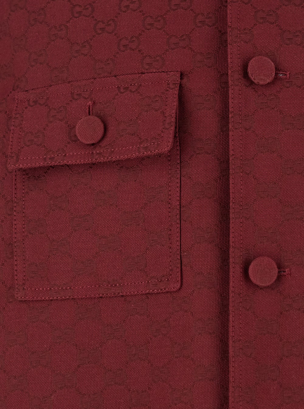 Gucci Bordeaux Jacket With All-over Gg Motif In Cotton Blend Man In Burgundy