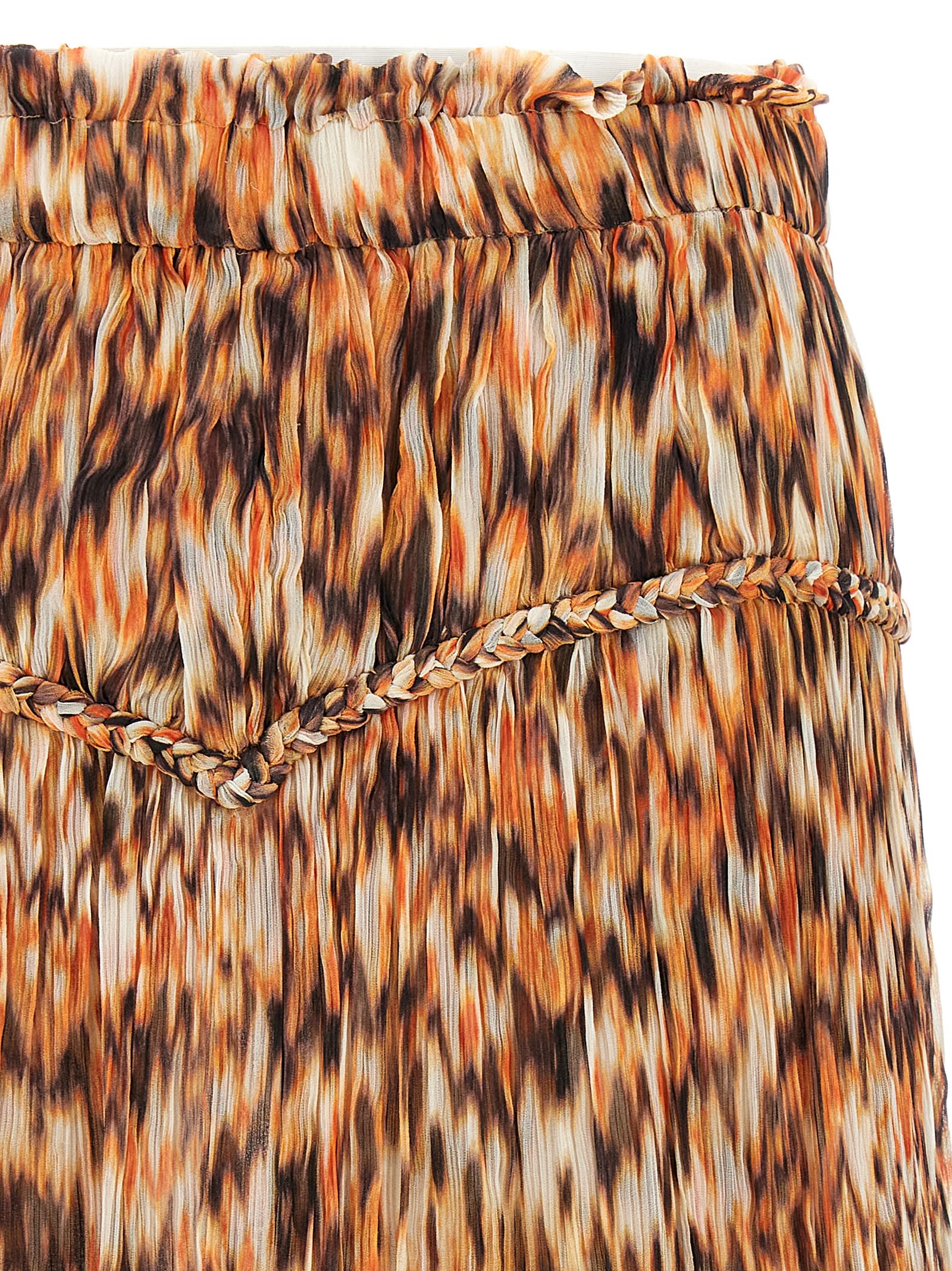 Isabel Marant Roumi Printed Cotton Skirt In Orange