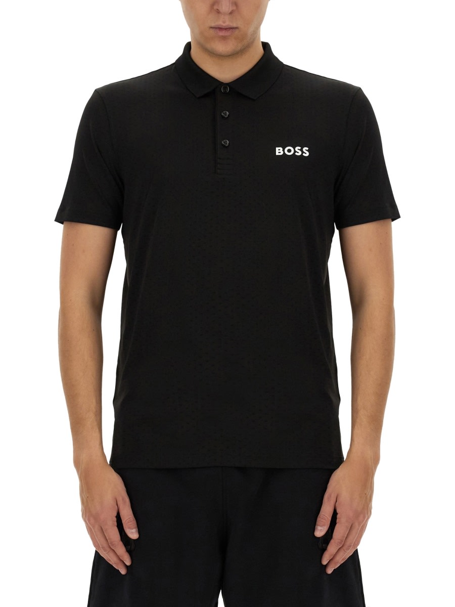 Shop Hugo Boss Polo With Logo In Black