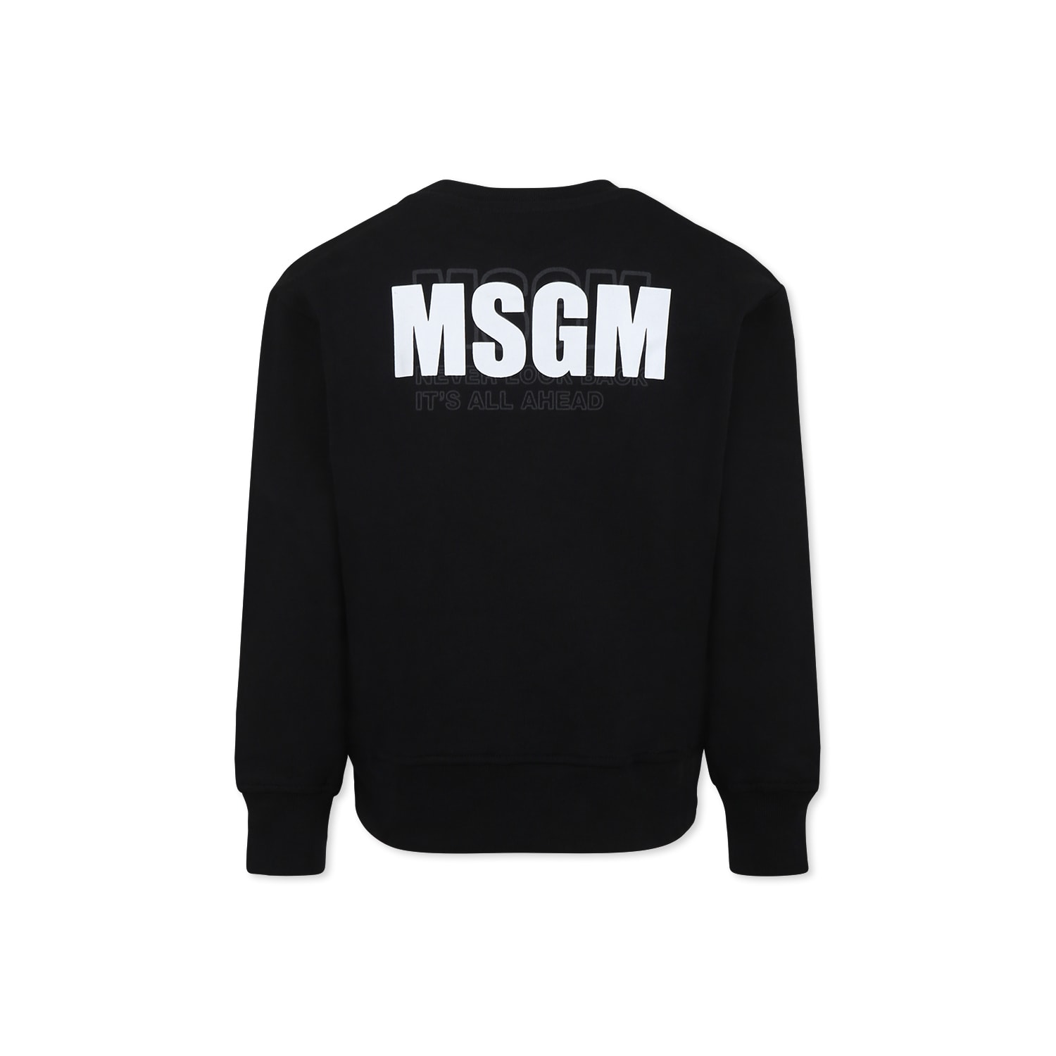 Shop Msgm Black Sweatshirt For Kids With Logo