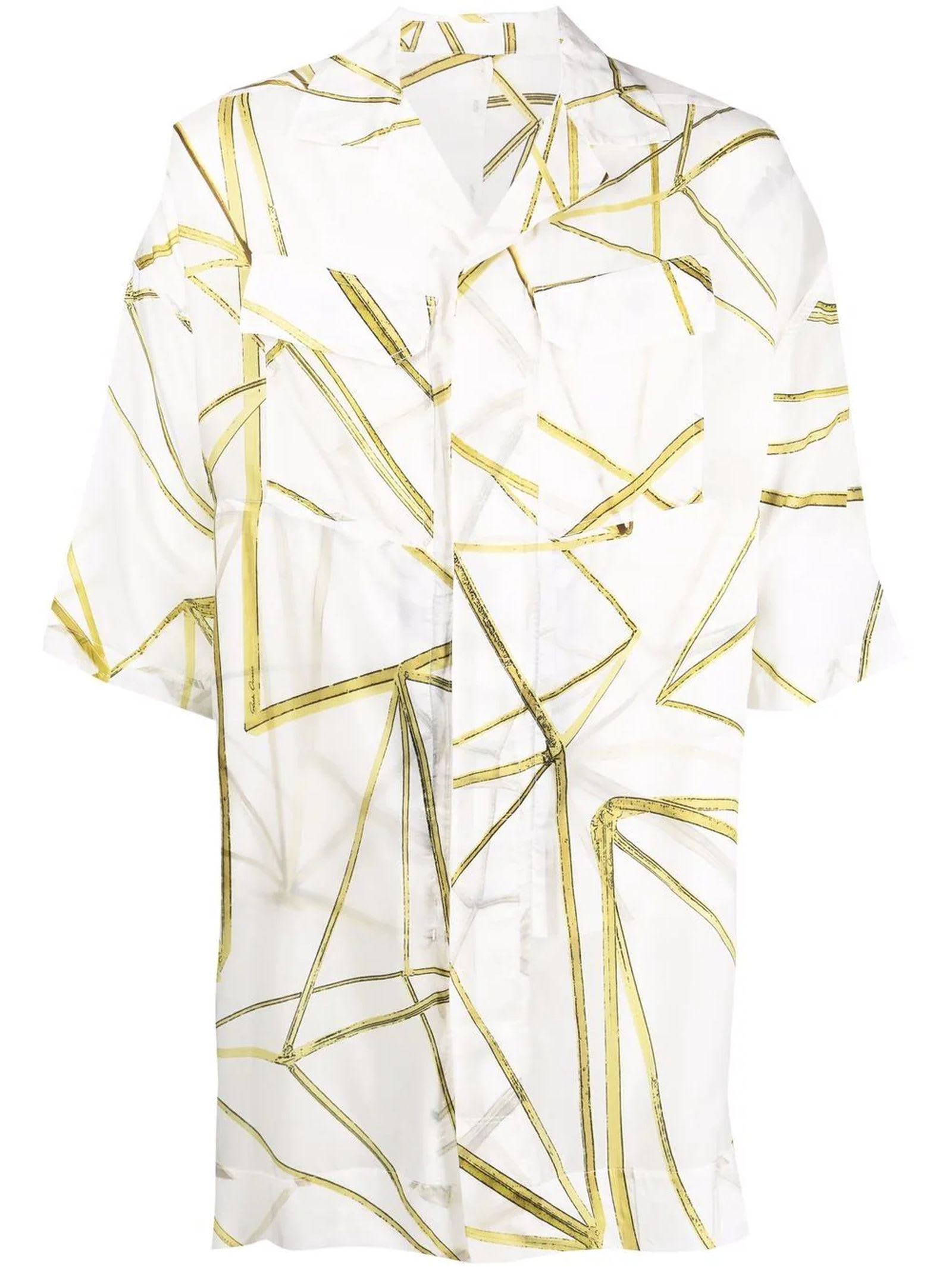 Rick Owens White And Golden Shirt