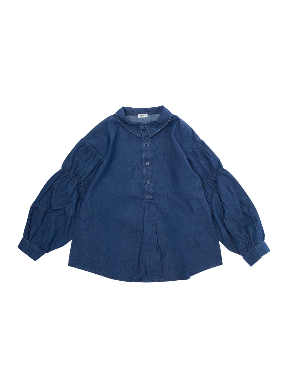 Il Gufo Gathered-sleeve Shirt In Blue