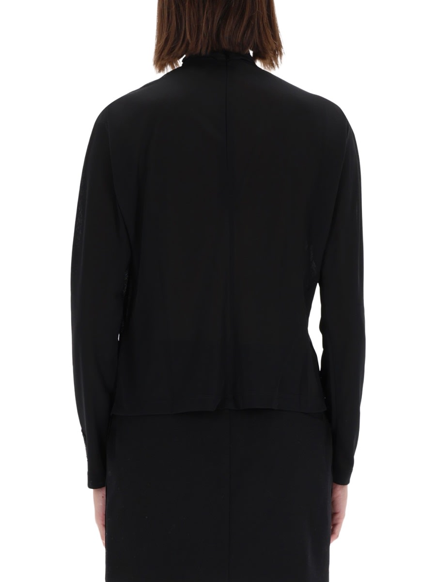 Versace Jeans Couture Shirt With Draped Collar In Black