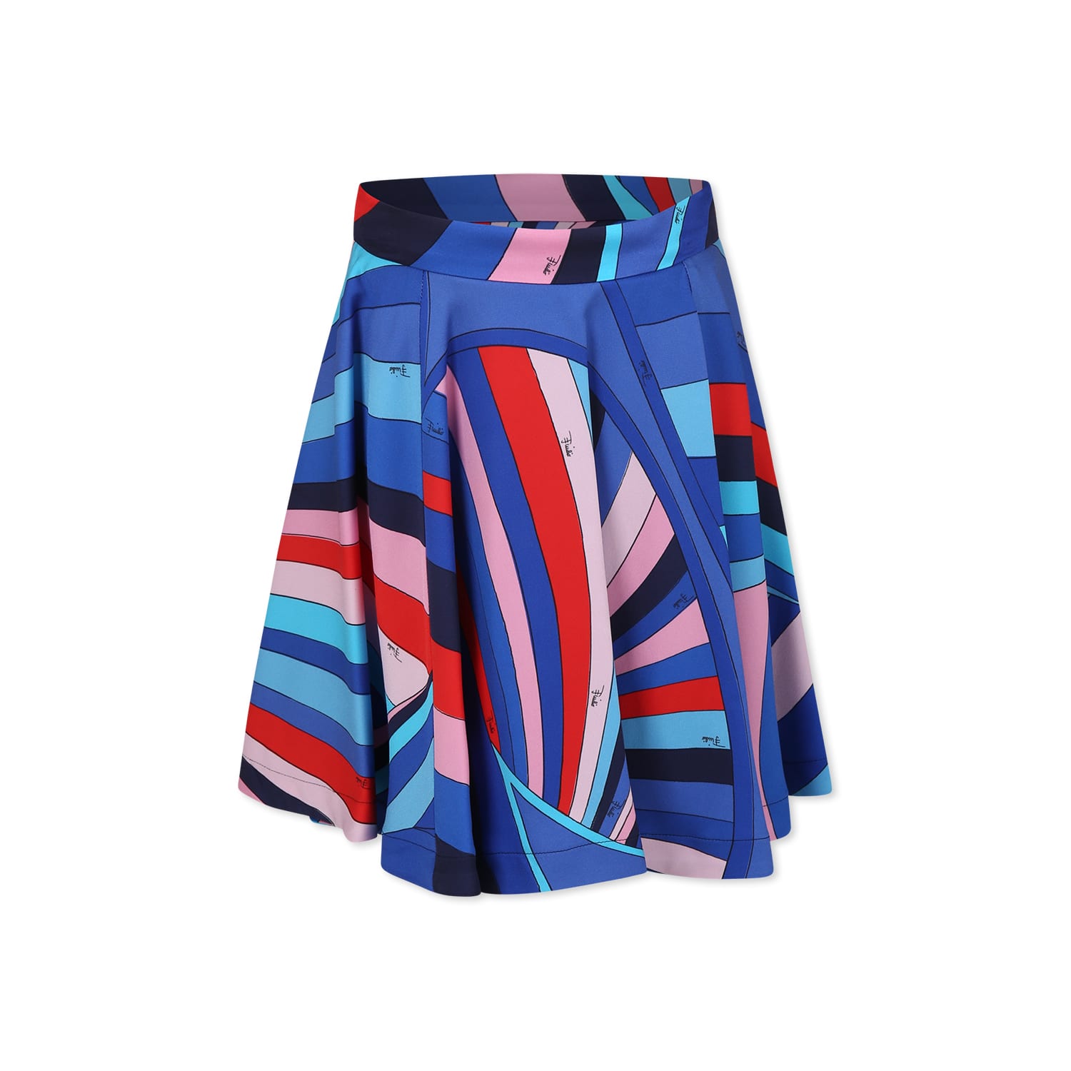 Pucci Multicolor Skirt For Girl With Marble Print In Multicolor