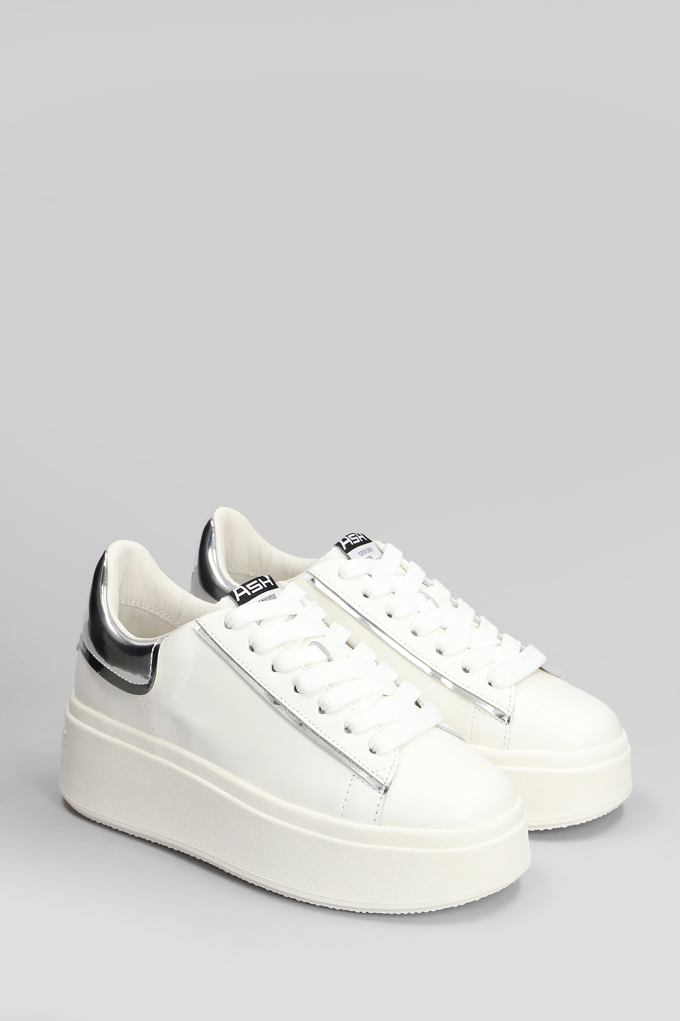 Ash Moby Bis Sneakers In White Leather In White