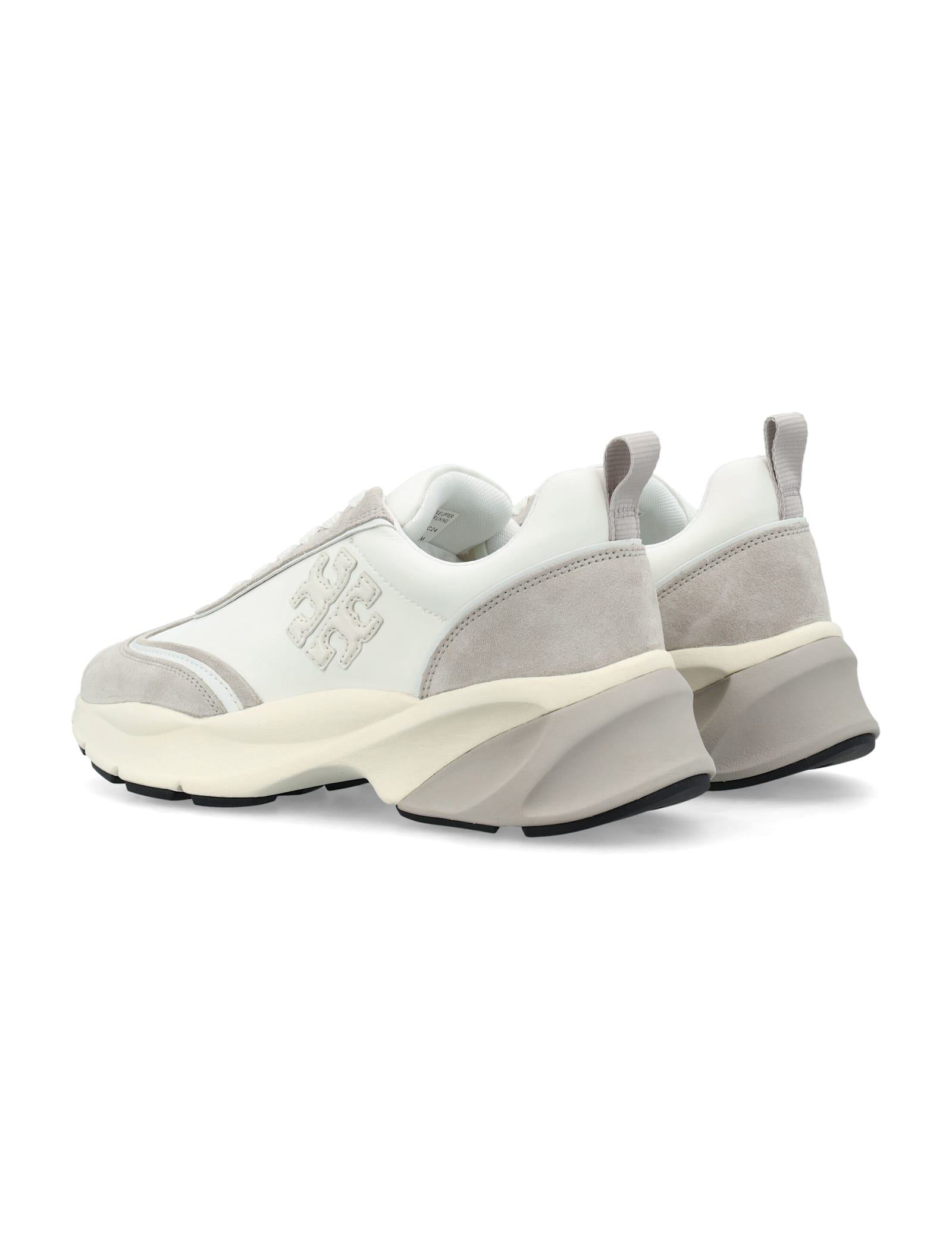 Shop Tory Burch Goodluck Trainer Sneakers In Bianco / Bianco / Fossil Stone