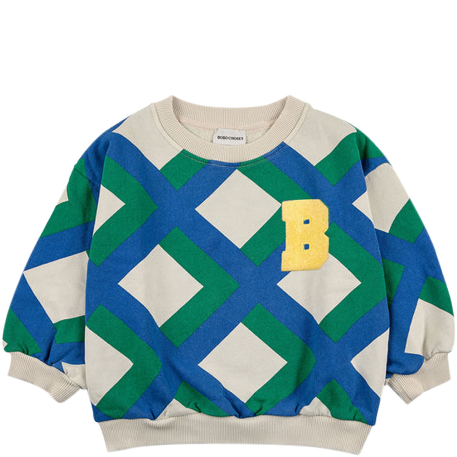 BOBO CHOSES IVORY SWEATSHIRT FOR KIDS WITH PRINT AND LOGO