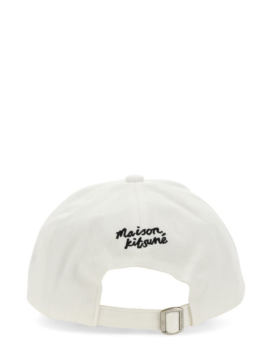 Shop Maison Kitsuné Cotton Baseball Cap In White