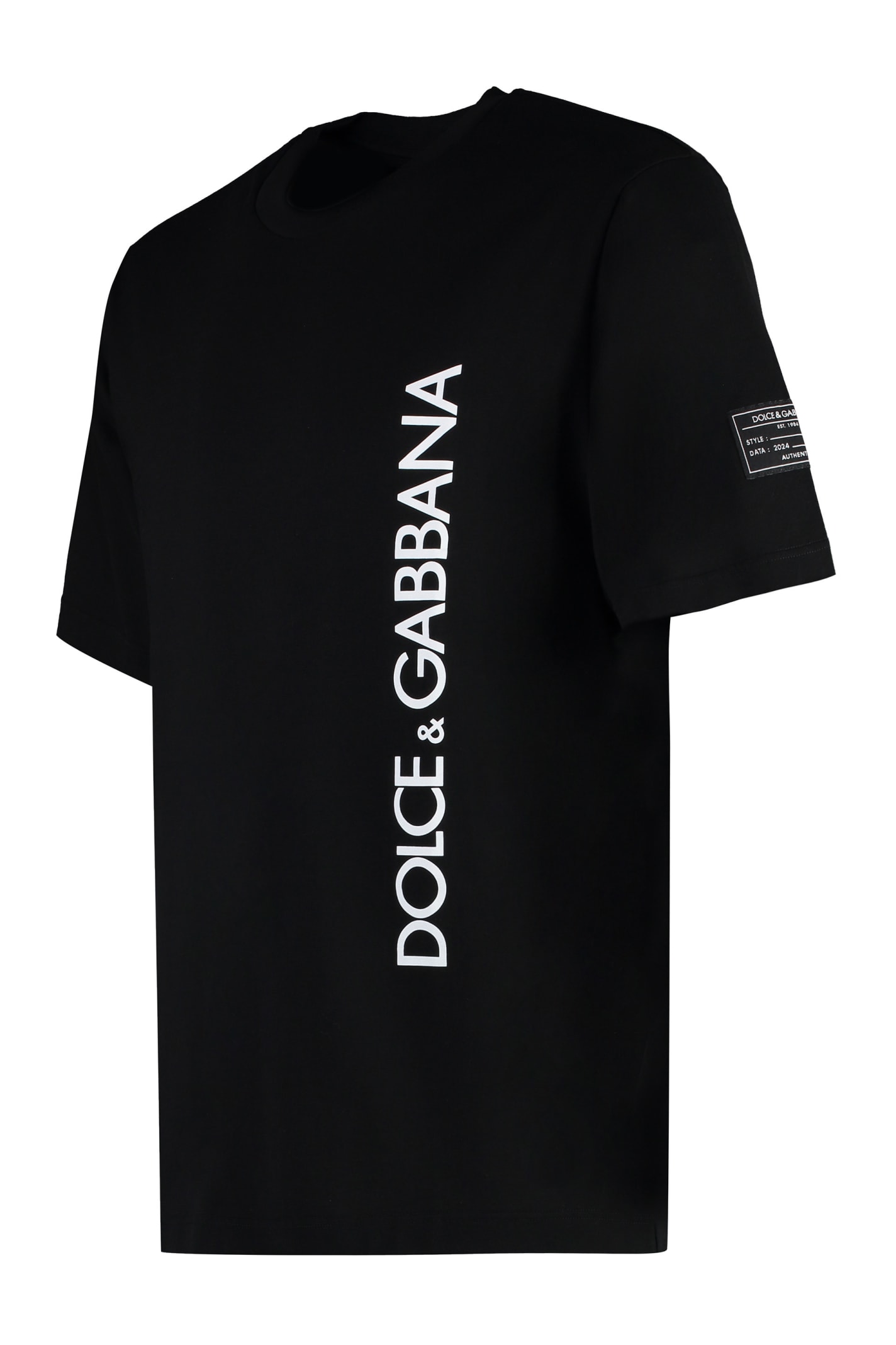 Shop Dolce & Gabbana Cotton Crew-neck T-shirt In Nero