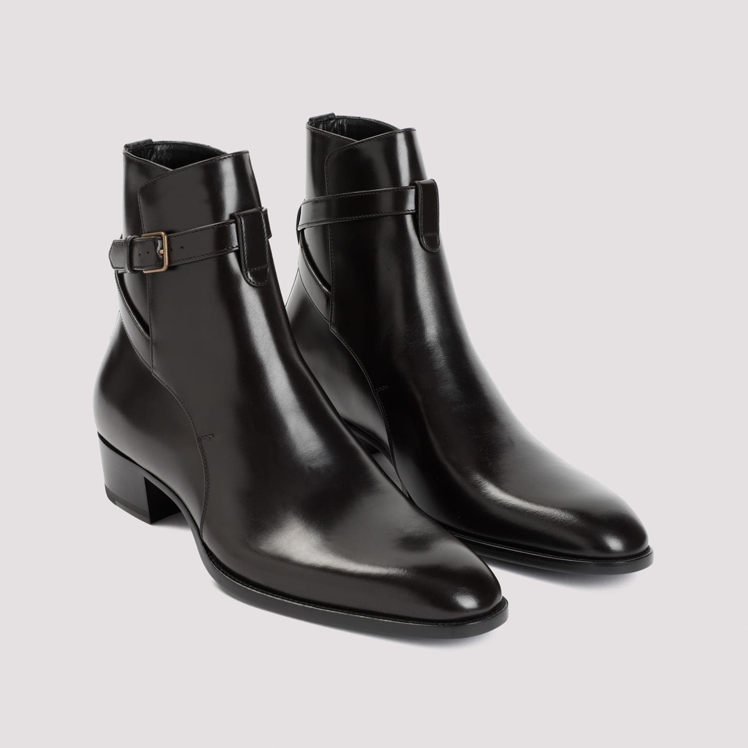 Shop Saint Laurent Wyatt 40 Boots In Sparrow Brown