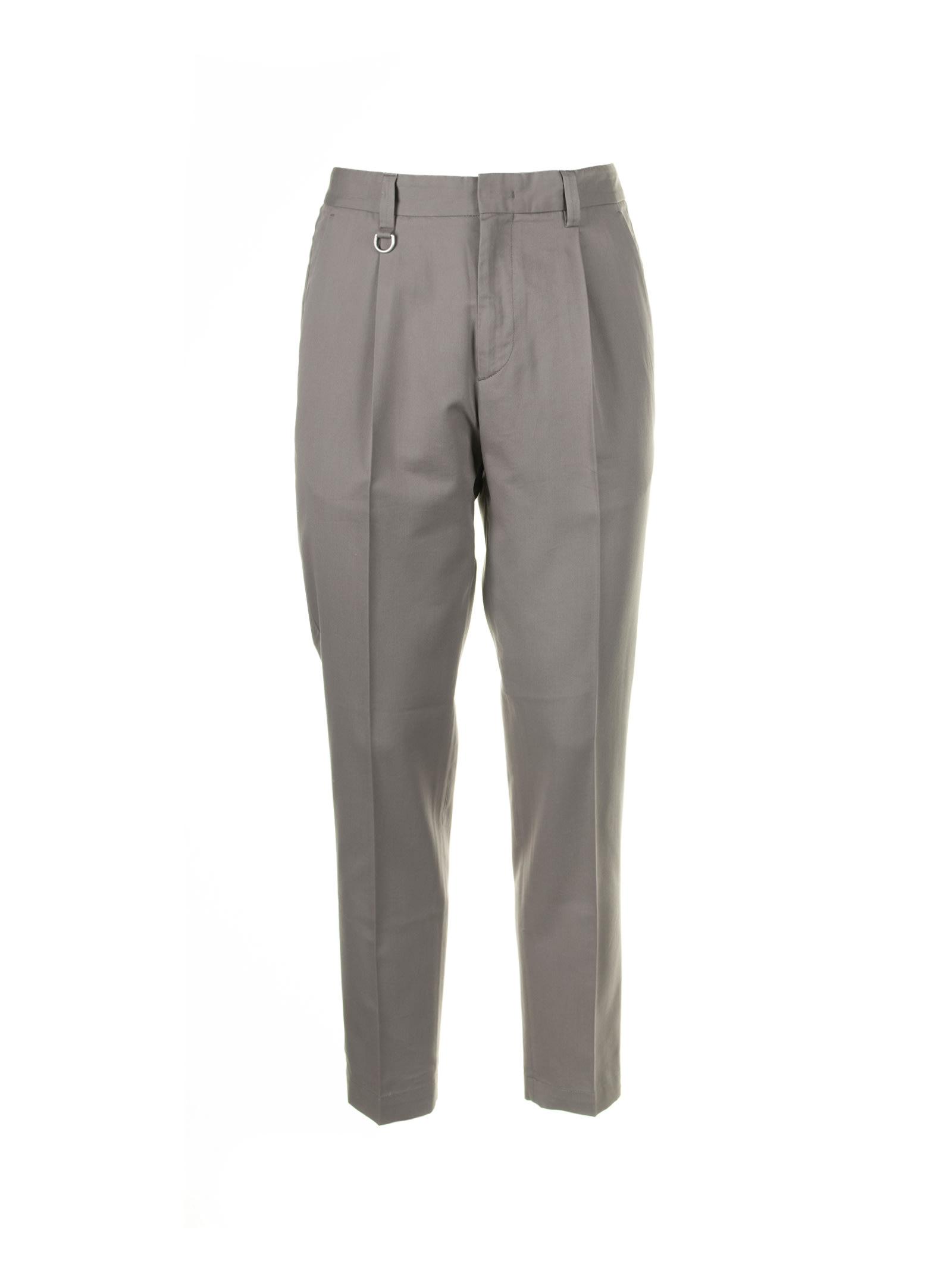 Dove Gray Trousers In Cotton And Linen