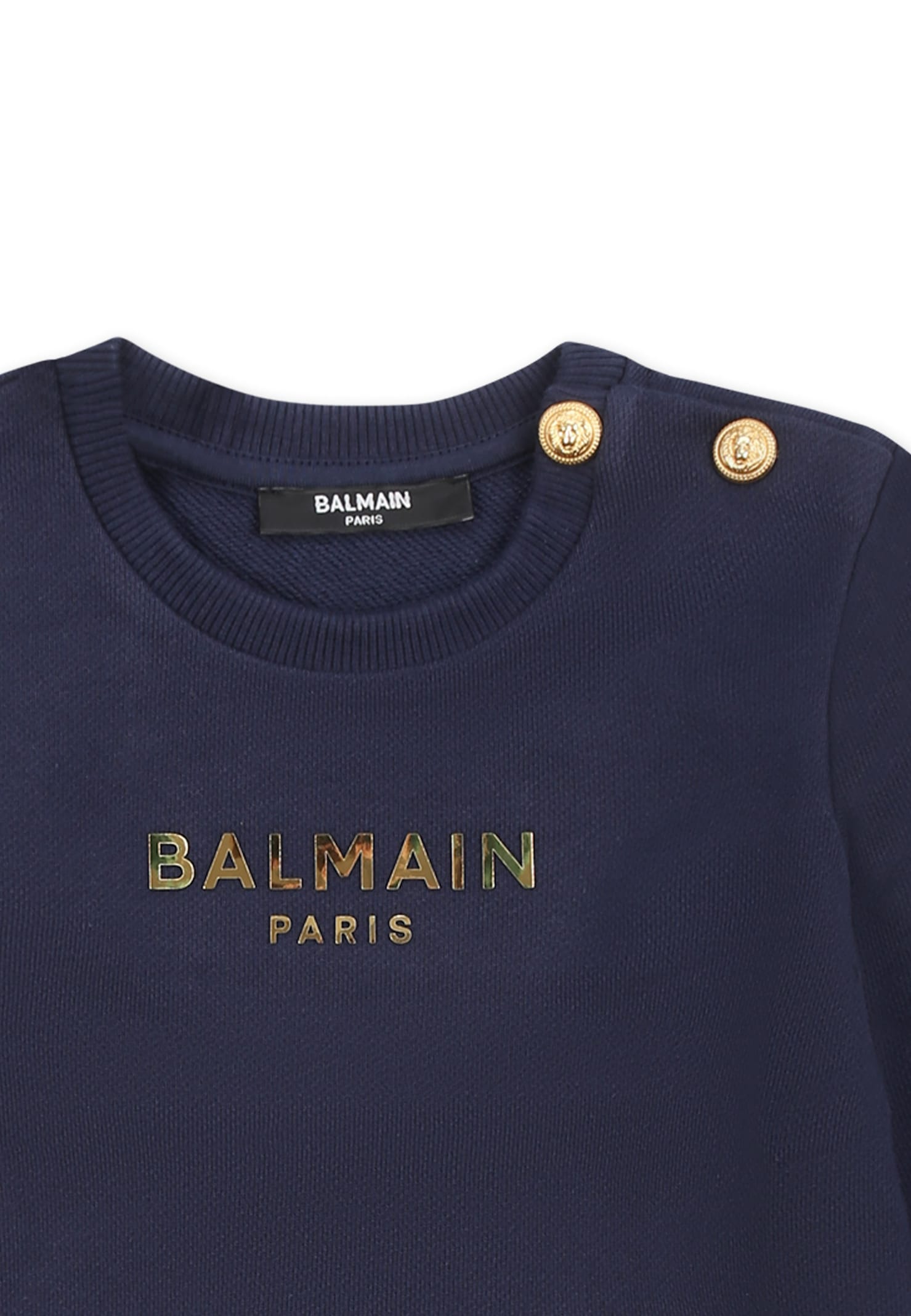 Balmain Blue Sweatshirt For Baby Boy With Logo In Blue