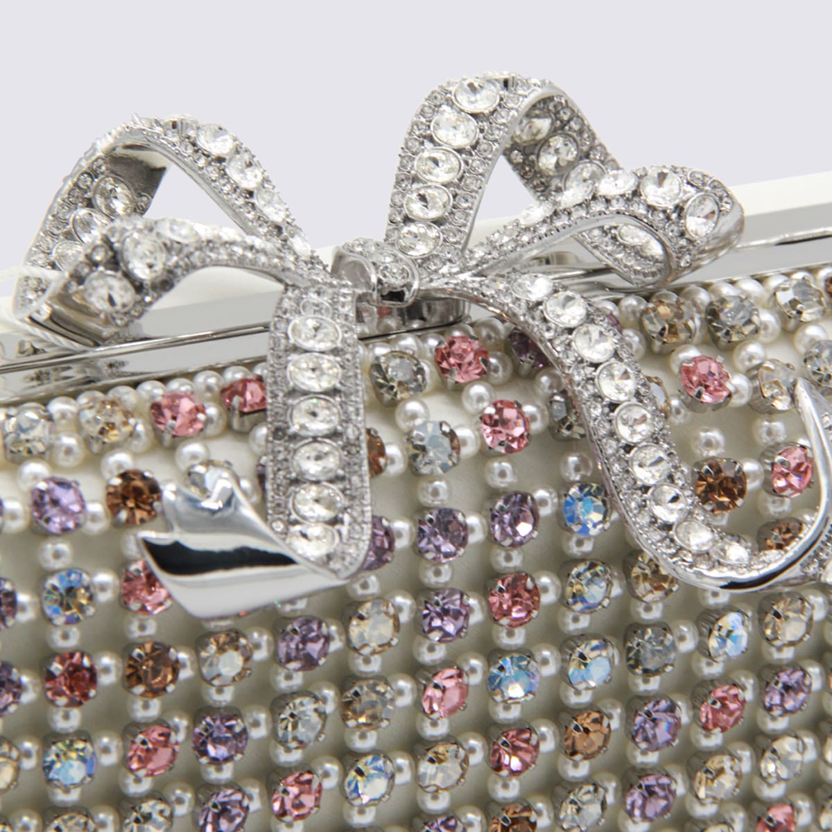 Self-portrait Multicolor Crystal Bag In Red