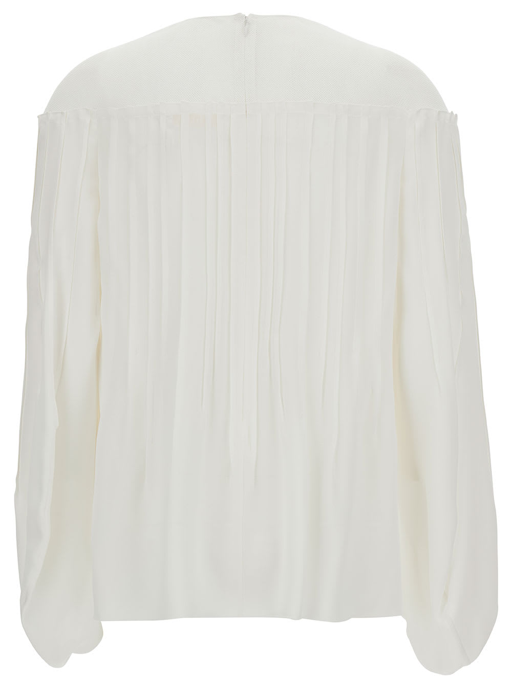 Shop Chloé White Blouse With Tonal Embroidery In Silk Woman