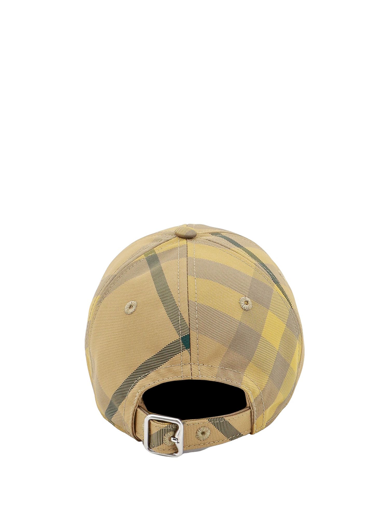 Shop Burberry Bias Check Hat In Yellow