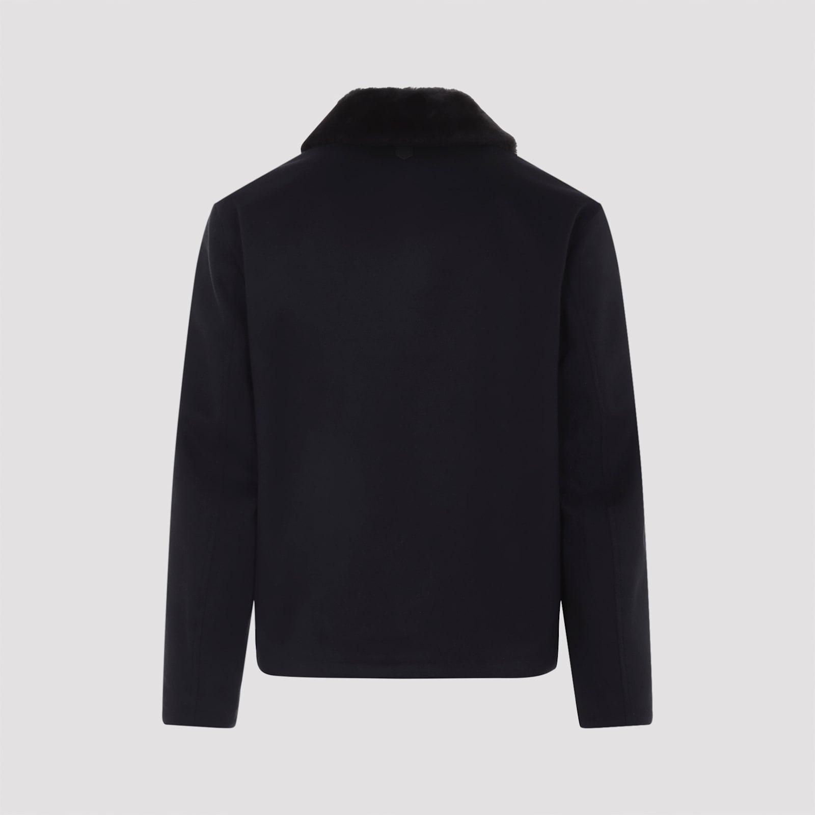 Canali Coach Jacket With Colar Shirling In Black
