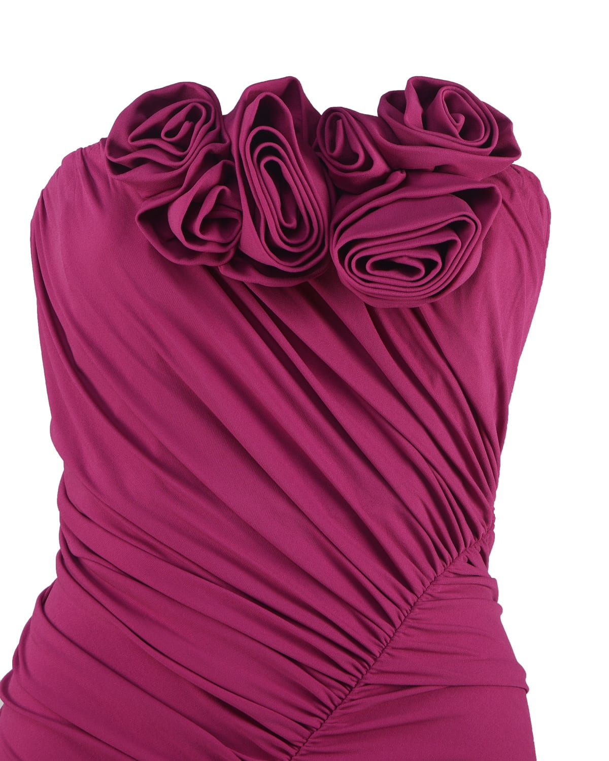 Shop Magda Butrym Purple Strapless Jersey Sash Mini Dress In Violet