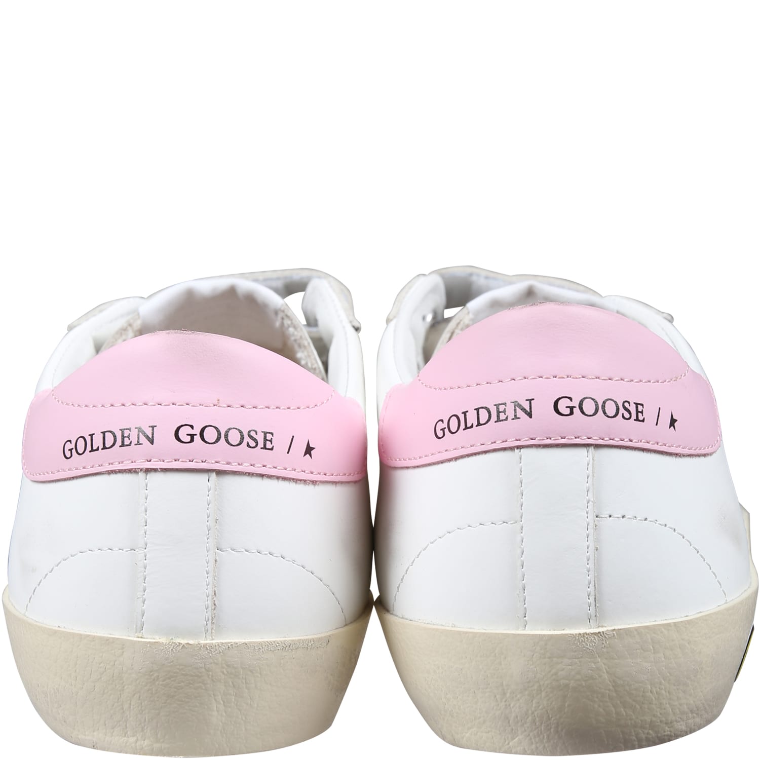 Shop Golden Goose White Sneakers For Girl With Logo