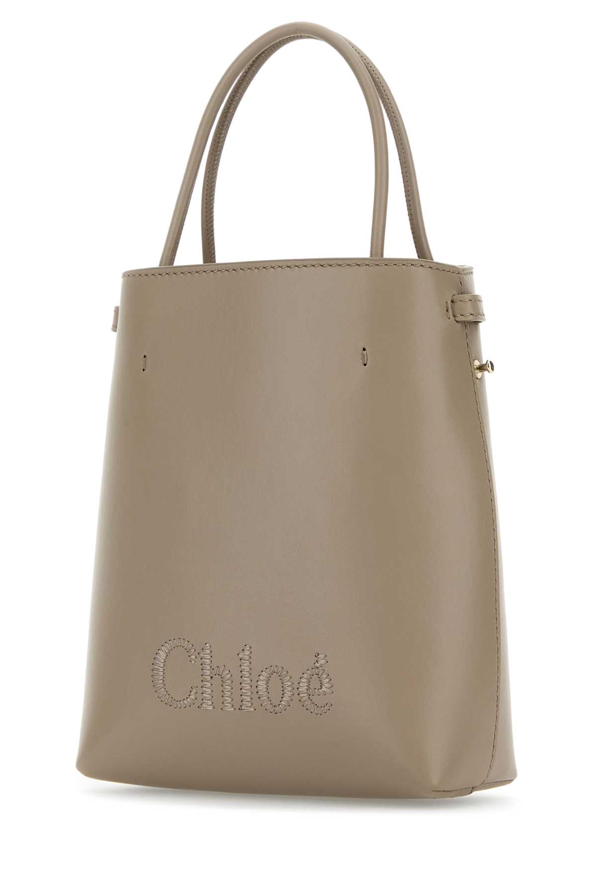 Shop Chloé Dove Grey Leather Micro Chloã© Sense Handbag In Mottygrey