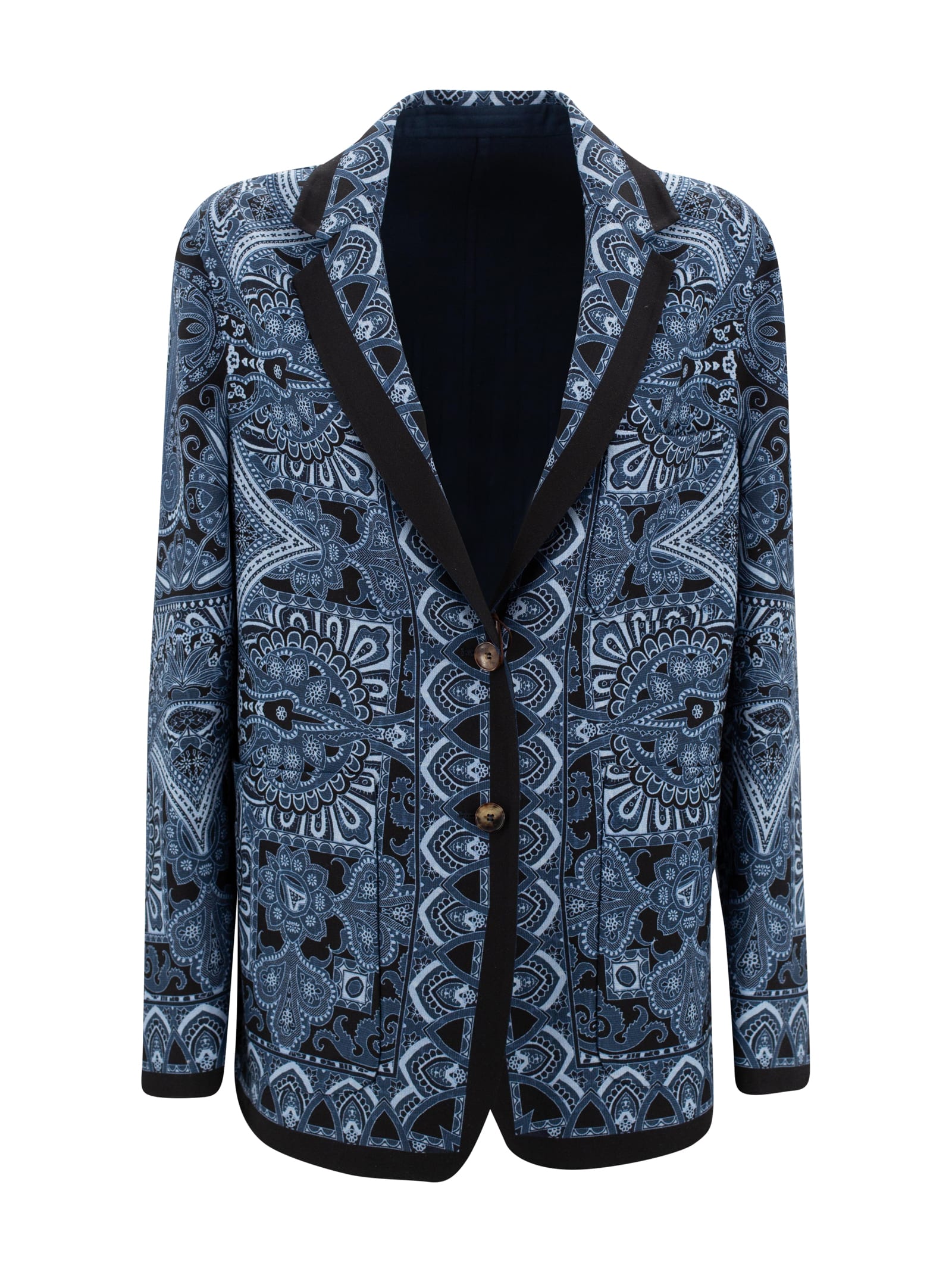 Etro Reversible Single-breasted Jacket In Blue
