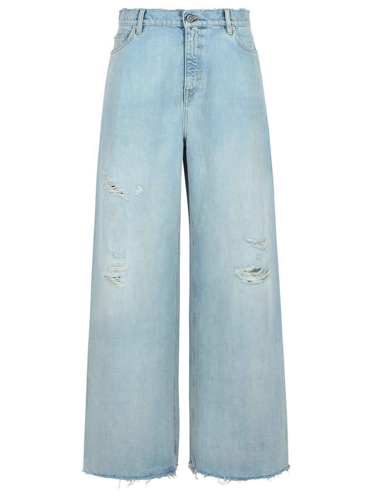 Golden Goose Wide-leg Distressed Jeans