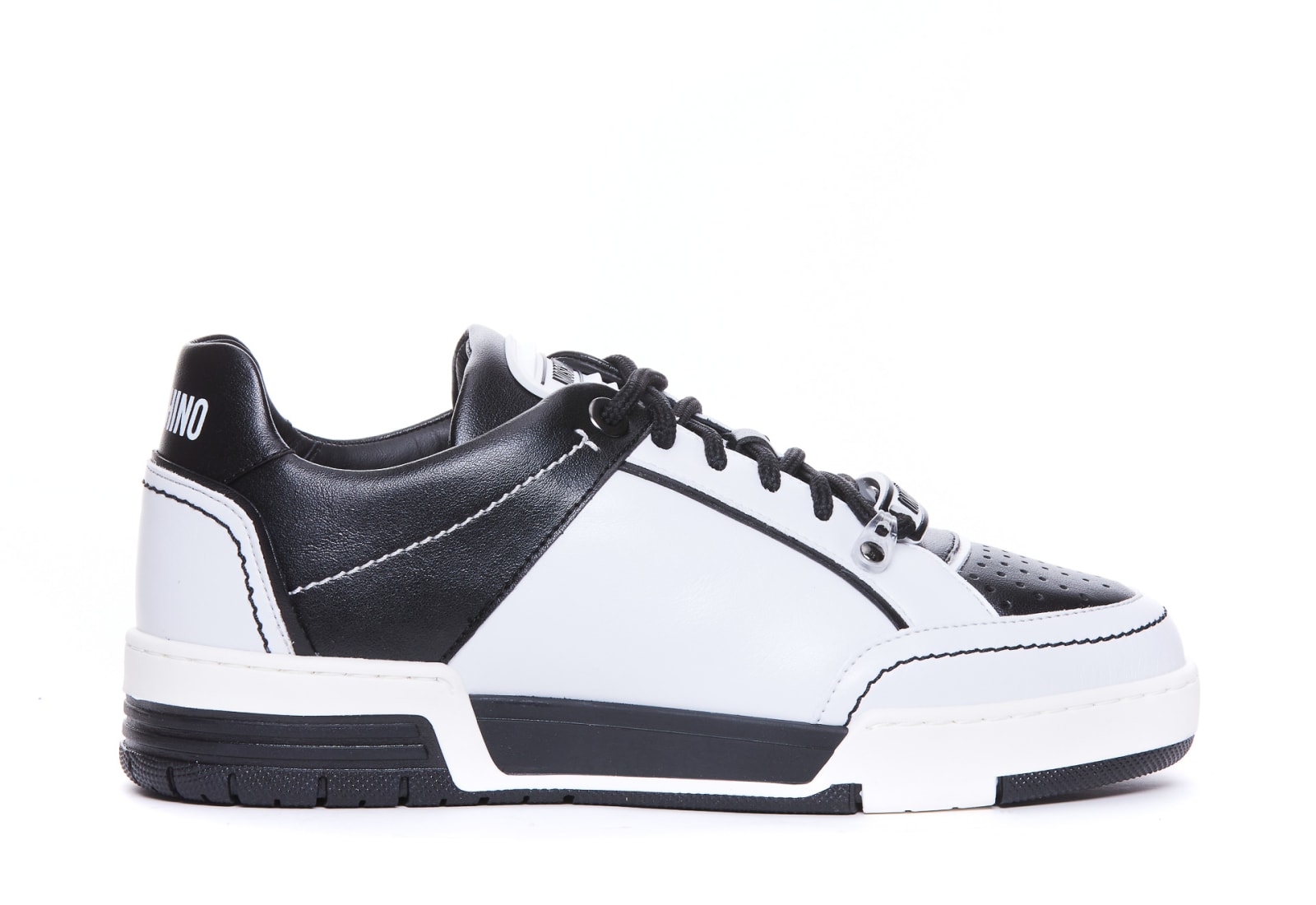 Shop Moschino Streetball Sneakers In White