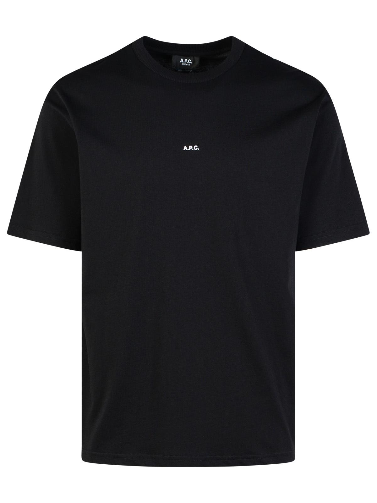 Shop Apc Boxy Black Cotton T-shirt
