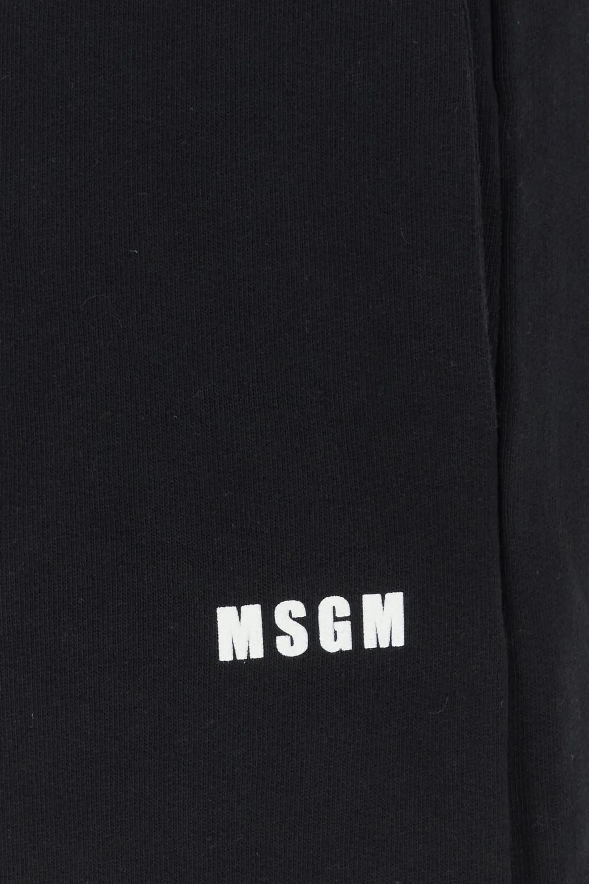 Shop Msgm Black Cotton Joggers