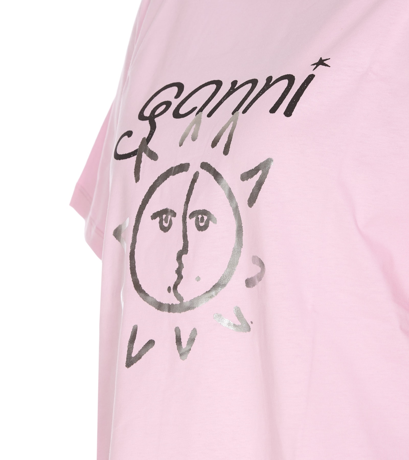 Shop Ganni Sun T-shirt In Pink