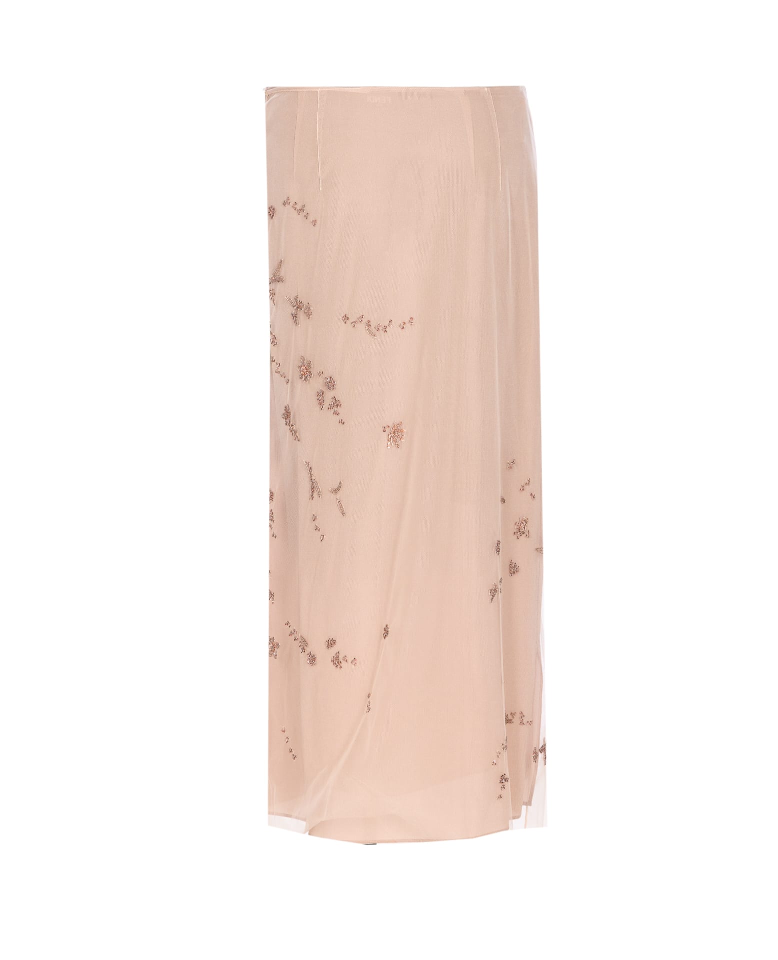 Fendi Gonna In Tulle Rosa Con Ricami In Pink