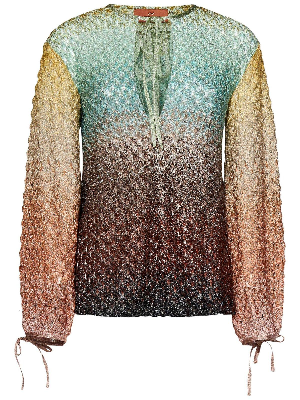 Shop Missoni V-neck Dégradé Lace Blouse
