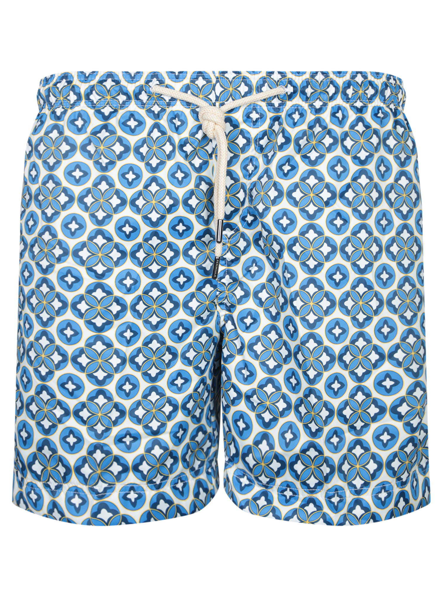 Boxer Swim Shorts Blue/white Pattern