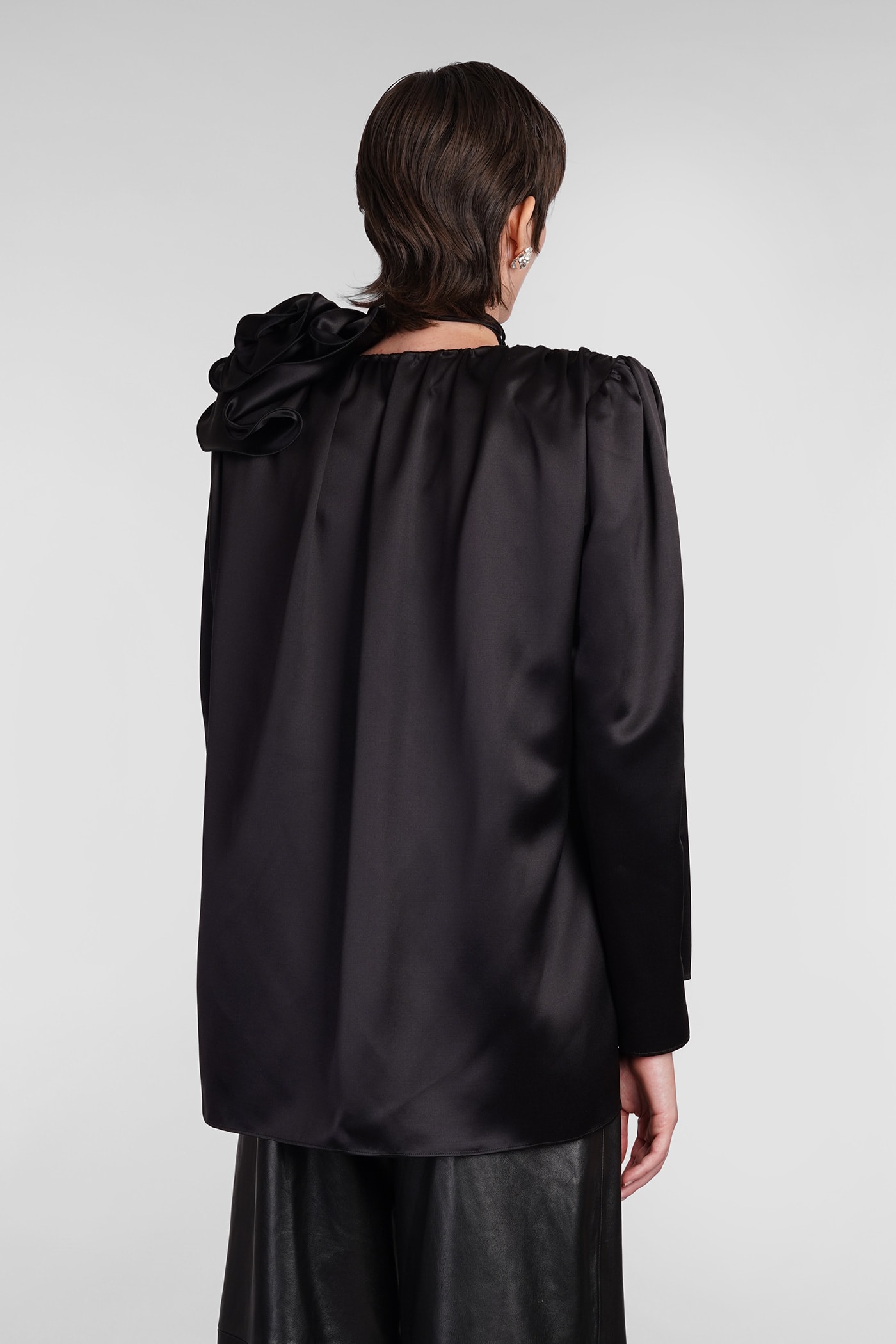 Shop Magda Butrym Blouse In Black Silk