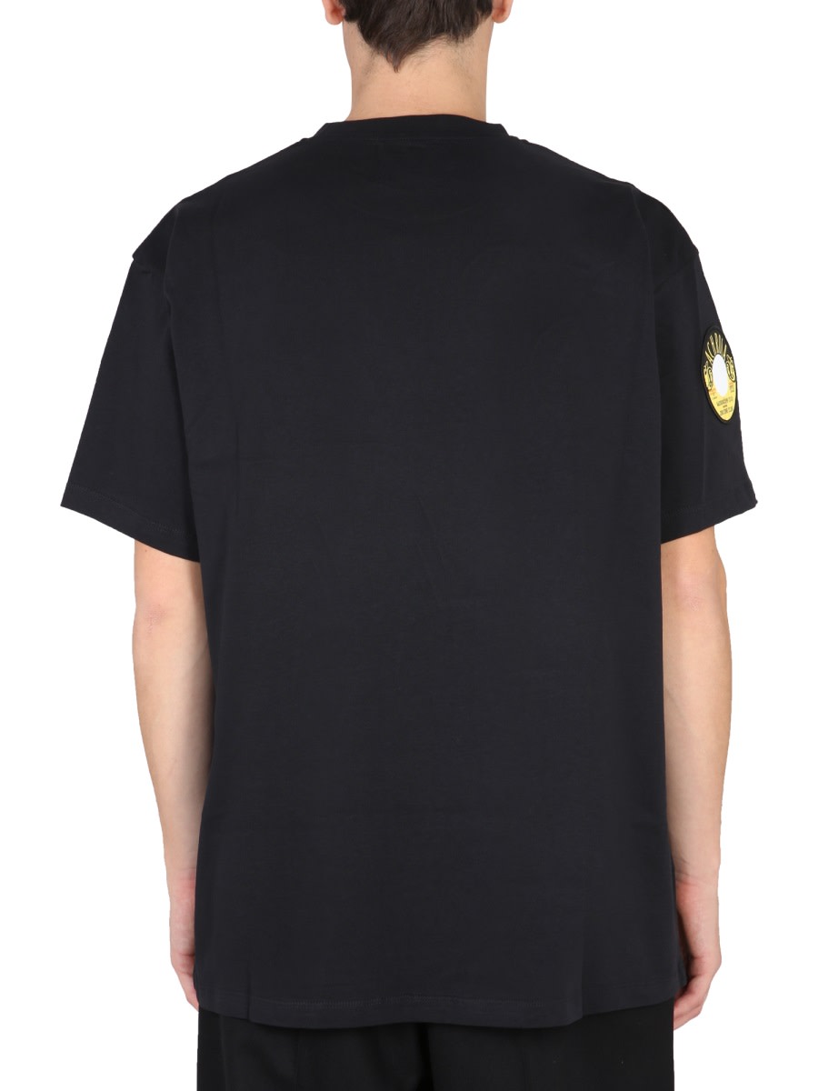 Shop Fred Perry Oversized T-shirt With Patch In Black