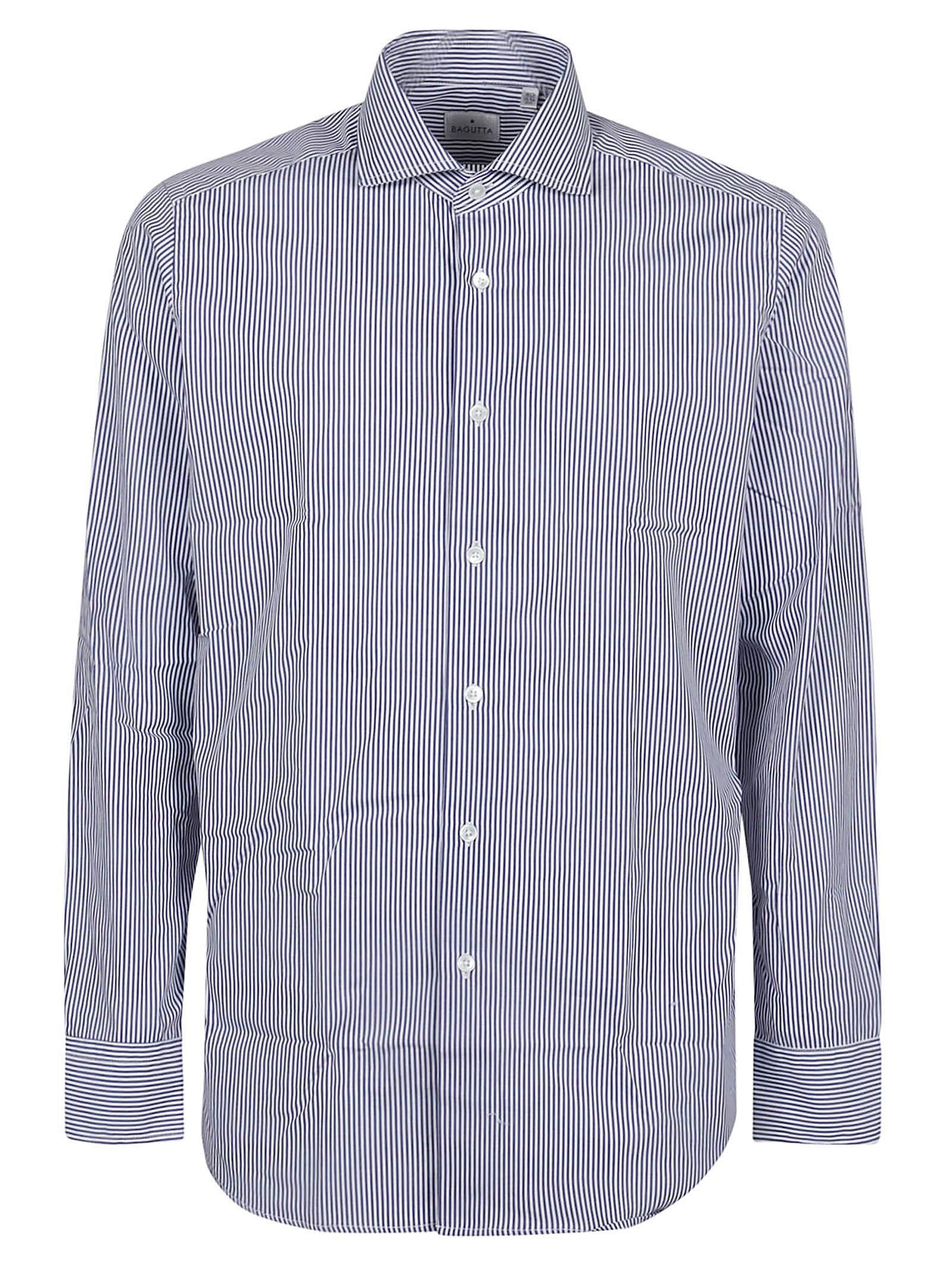 Shop Bagutta Long Sleeve Shirt In Bianco/blu